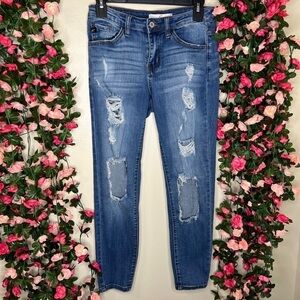 Kancan Light Wash Distressed Destroyed Jeans Womens 5/26 Streetwear Denim
